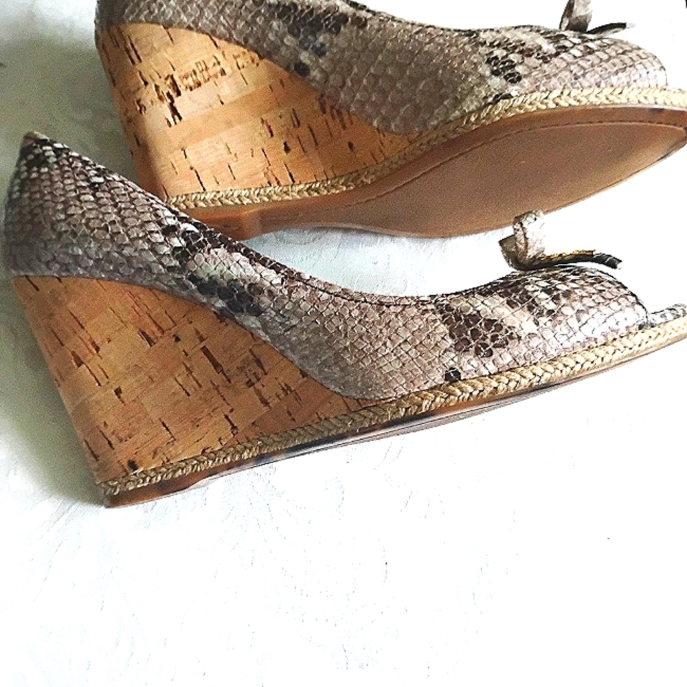 Prada Python Snakeskin Leather Tan Brown Logo Cor… - image 5